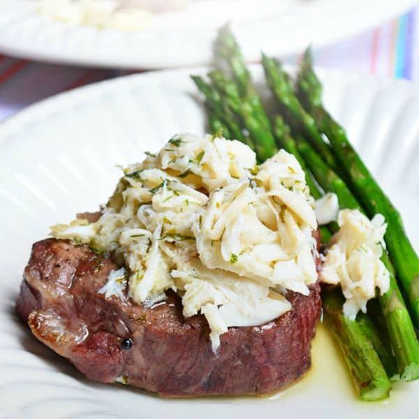 Grilled Beef Tenderloin with Lemon Butter Lump Crabmeat