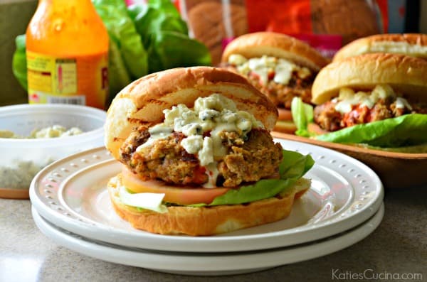 Grilled Buffalo Chicken Burgers