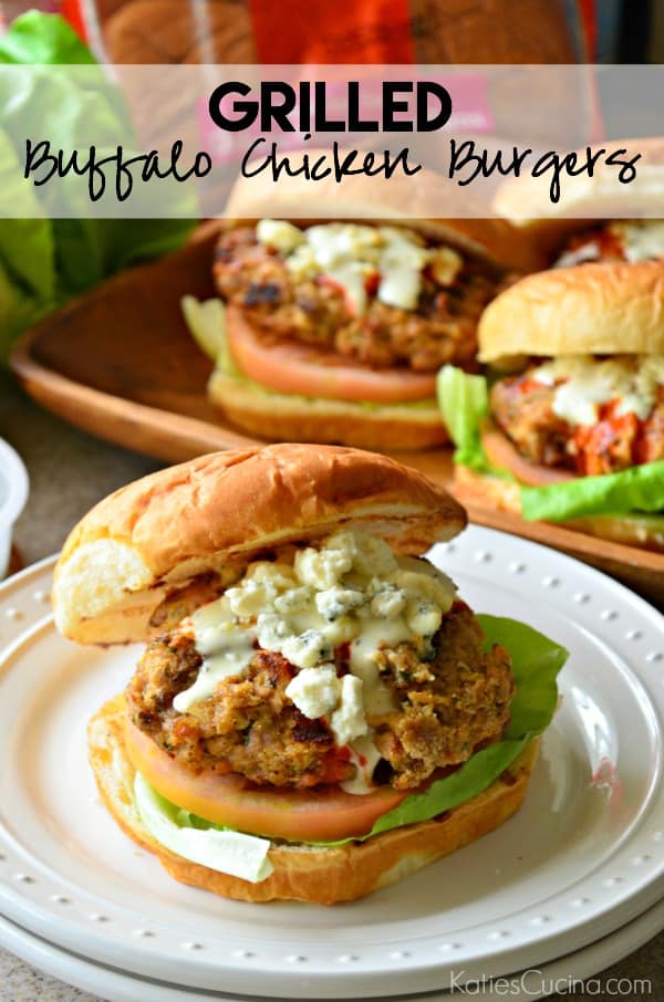 Grilled Buffalo Chicken Burgers #KHGameTime #Ad