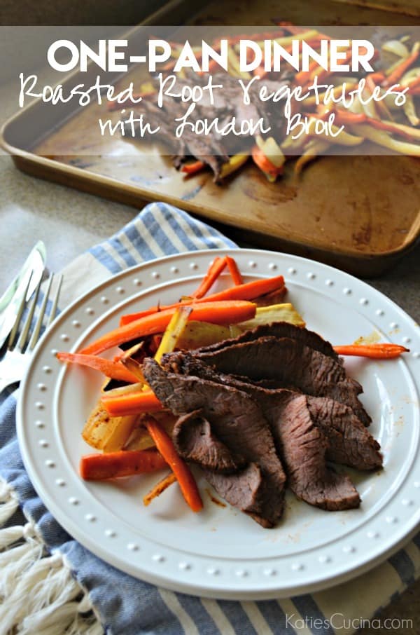 One-Pan Dinner: Roasted Root Vegetables with London Broil