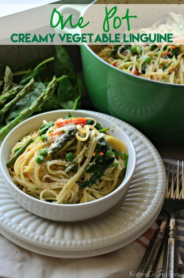 One Pot Creamy Vegetable Linguine