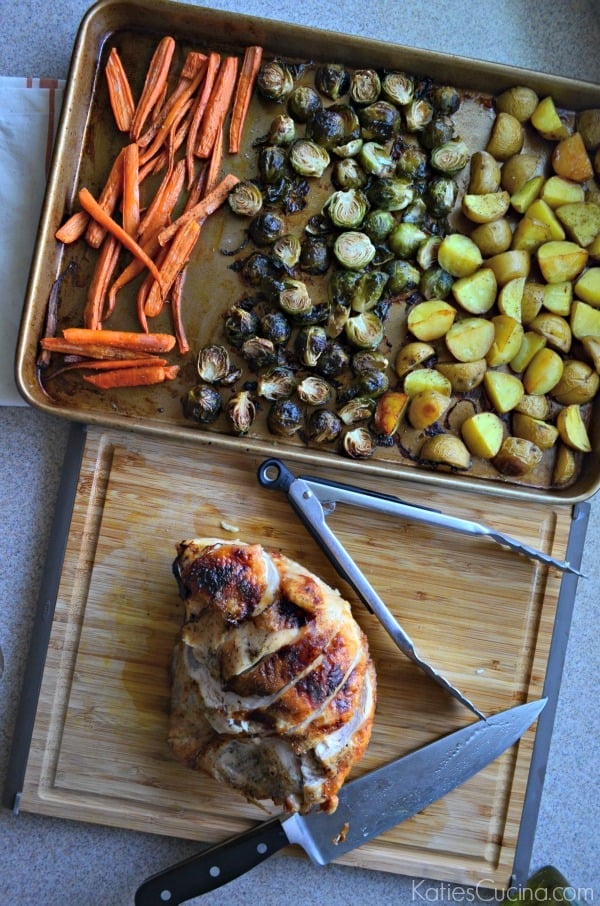 One Pan Honey Roasted Turkey and Vegetables