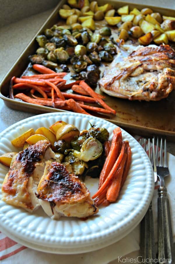 One Pan Honey Roasted Turkey and Vegetables