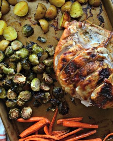 One Pan Honey Roasted Turkey and Vegetables