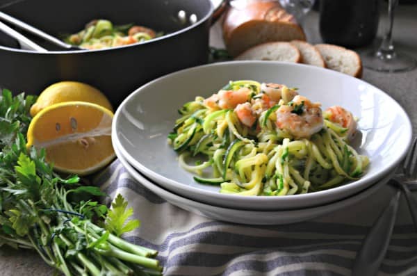 One Pot Zoodle Shrimp Scampi