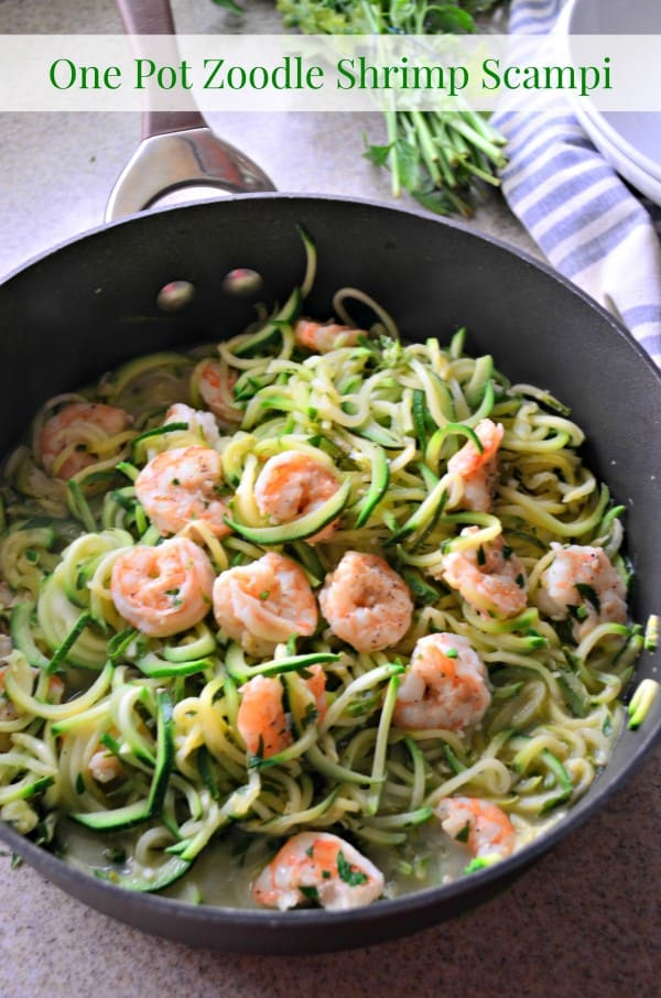 One Pot Zoodle Shrimp Scampi