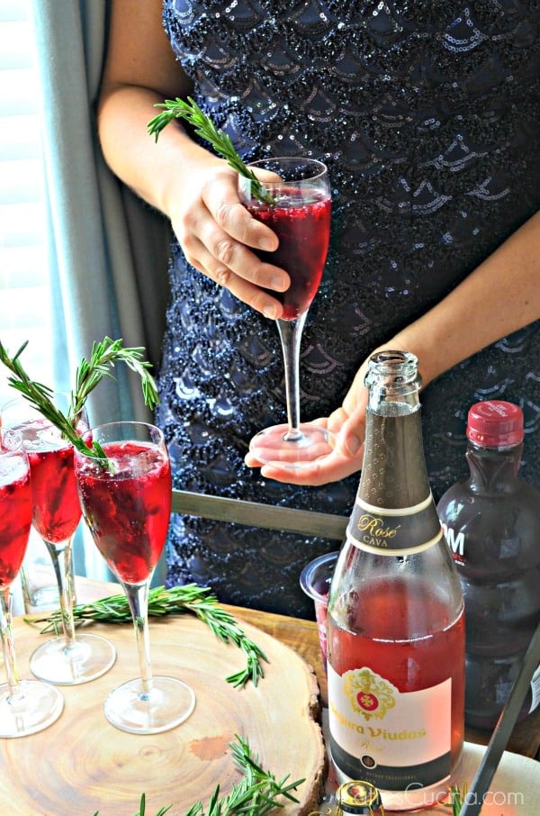 Pomegranate Rosemary Sparkling Cocktail