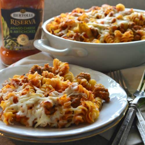Sausage and Artichoke Pasta Bake