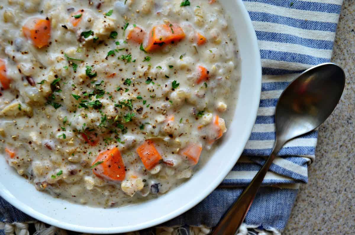 Top view Slow Cooker Cream of Chicken Soup 4