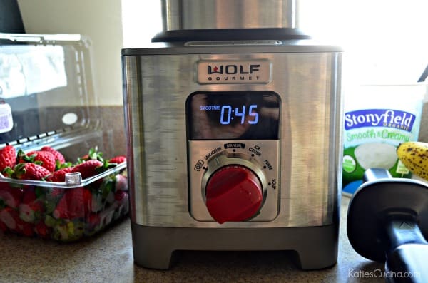 Wolf Gourmet High Performance Blender with Strawberry Banana Spinach Smoothie