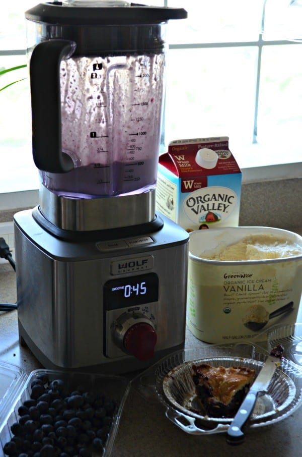 Blueberry Pie Milkshake made in the Wolf Gourmet High Performance Blender!