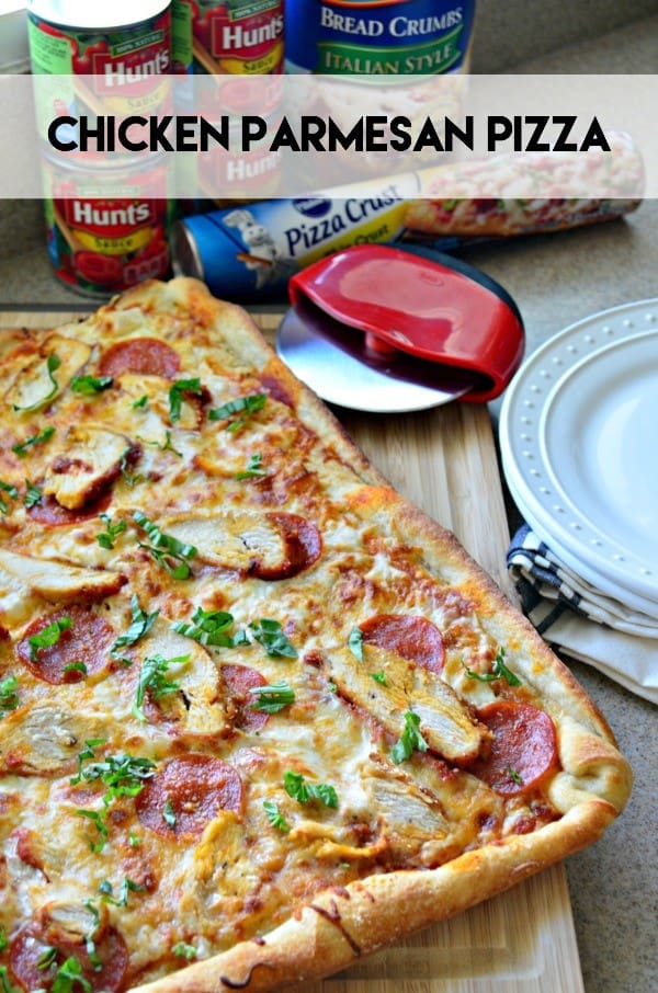 Easy to make Chicken Parmesan Pizza recipe! 