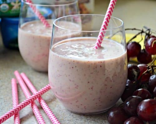 Peanut Butter Jelly And Banana Smoothie Katie S Cucina