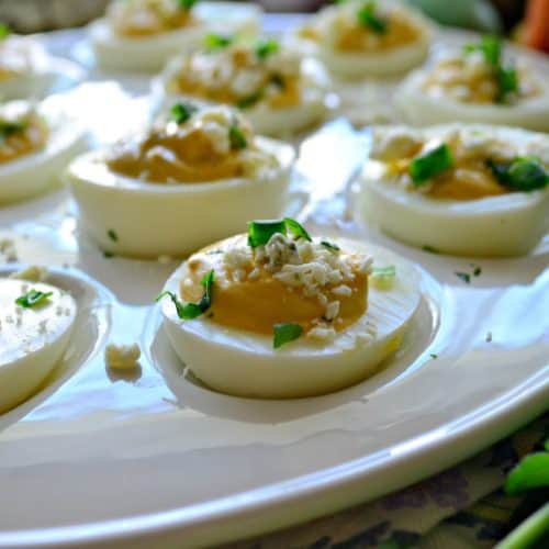 Buffalo Blue Cheese Deviled Eggs Katie's Cucina