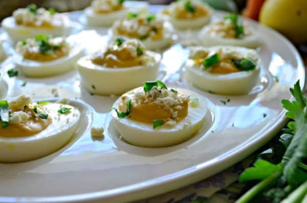 Buffalo Blue Cheese Deviled Eggs