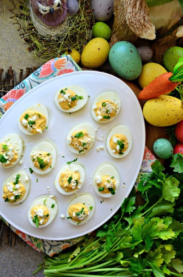 Buffalo Blue Cheese Deviled Eggs