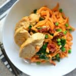 Creamy Sundried Tomato Sweet Potato Noodles and Chicken Recipe using the @OXO Spiralizer