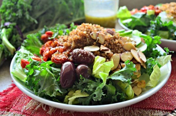 Copycat Panera Salad -- Mediterranean Quinoa Salad with Sliced Almonds Recipe