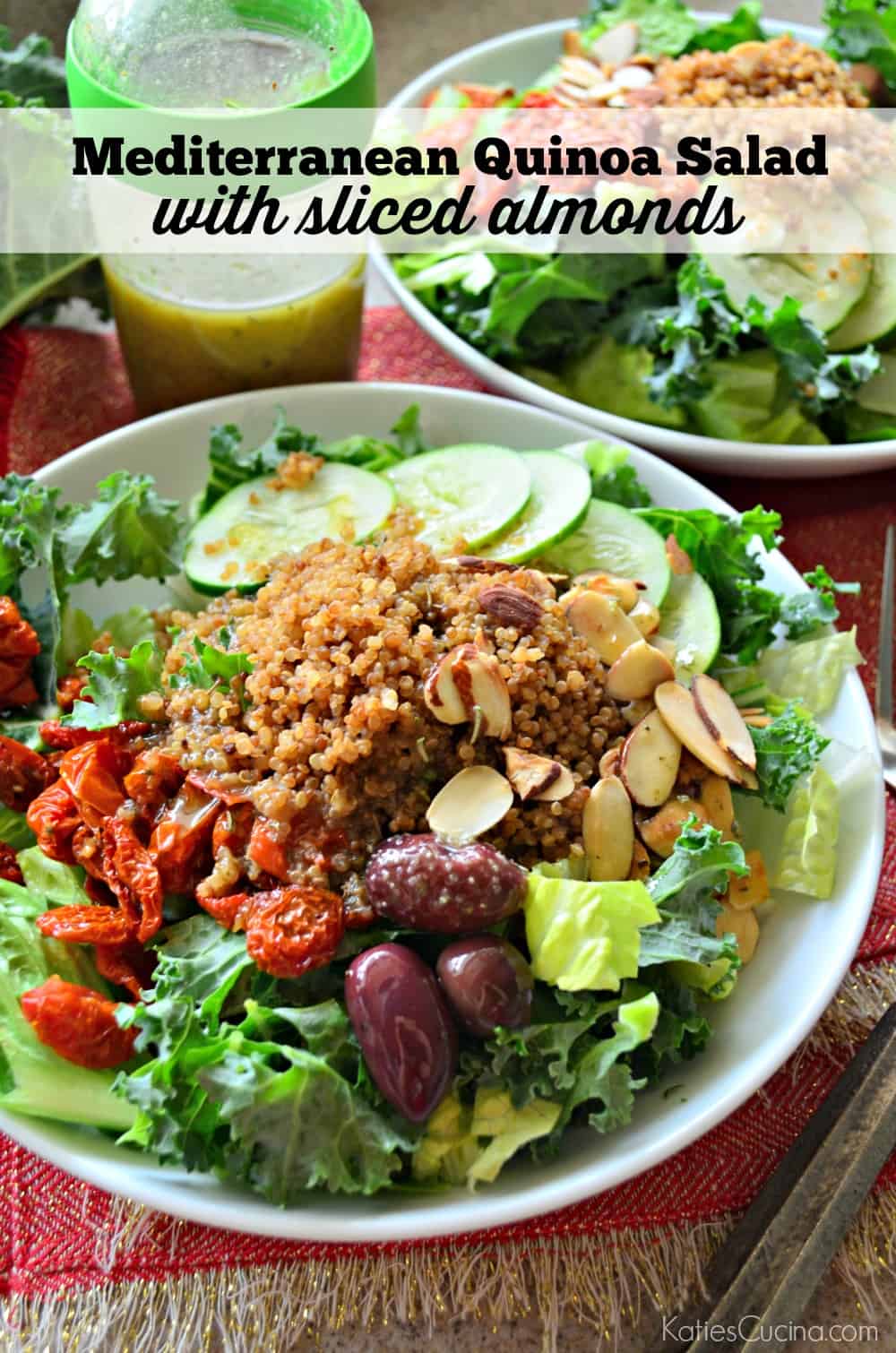 Copycat Panera Salad -- Mediterranean Quinoa Salad with Sliced Almonds Recipe