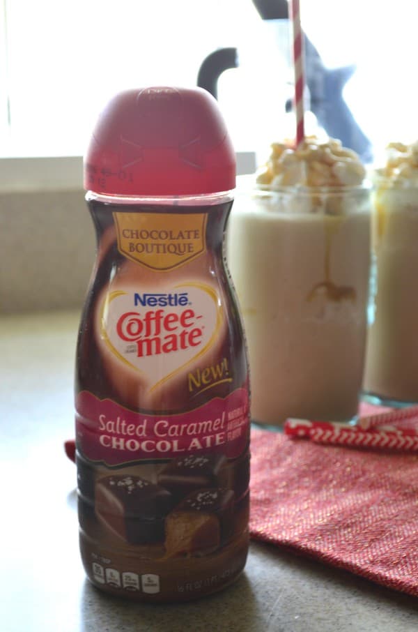 Salted Caramel Chocolate Frappuccino Recipe o #ChocolateBoutique, #ButFirstCoffeeMate, #ad