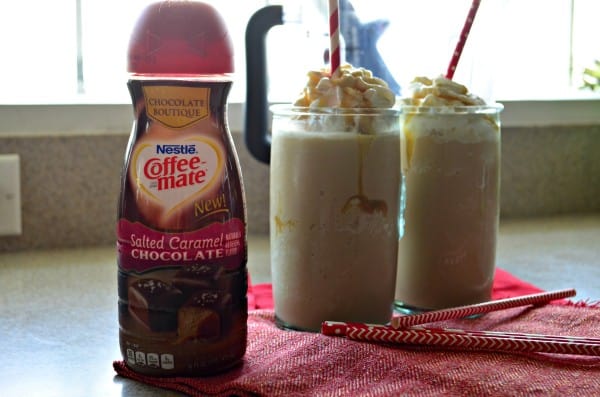 Salted Caramel Chocolate Frappuccino Recipe o #ChocolateBoutique, #ButFirstCoffeeMate, #ad