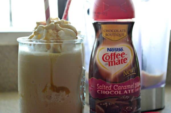 Salted Caramel Chocolate Frappuccino Recipe o #ChocolateBoutique, #ButFirstCoffeeMate, #ad