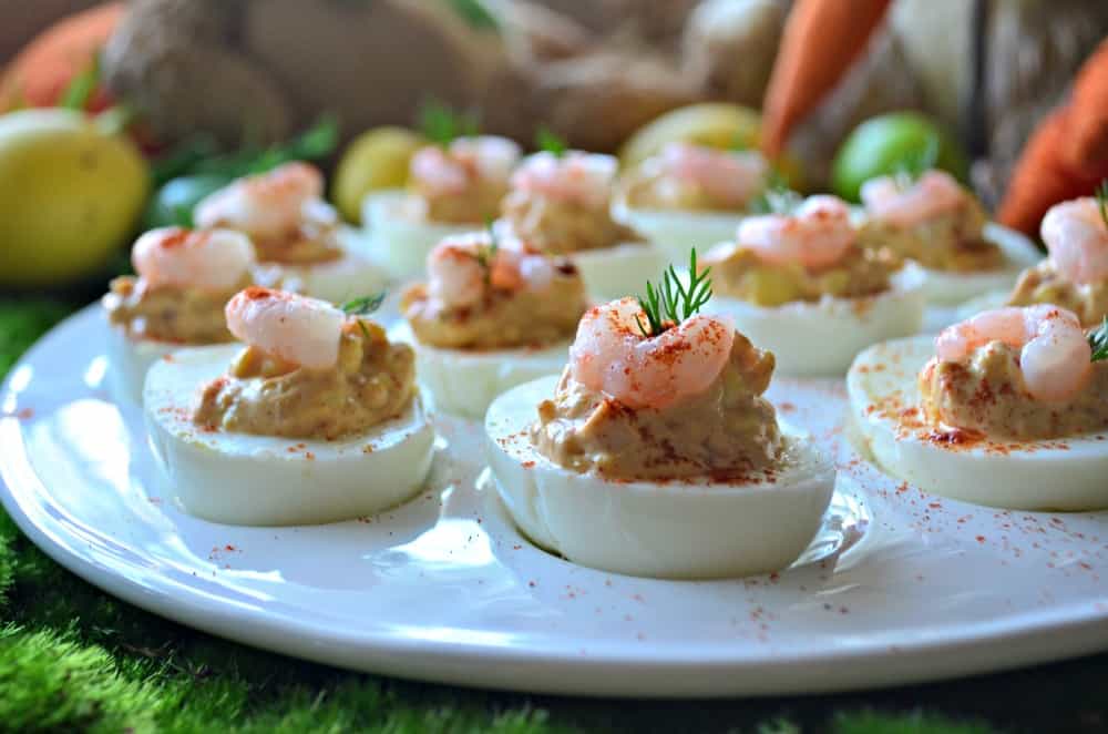 Shrimp Creole Deviled Eggs - Katie's Cucina