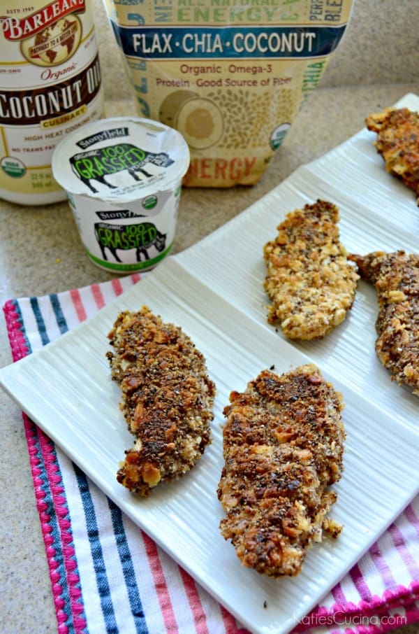 Flax Chia Coconut Yogurt Chicken Strips #StonyfieldBlogger