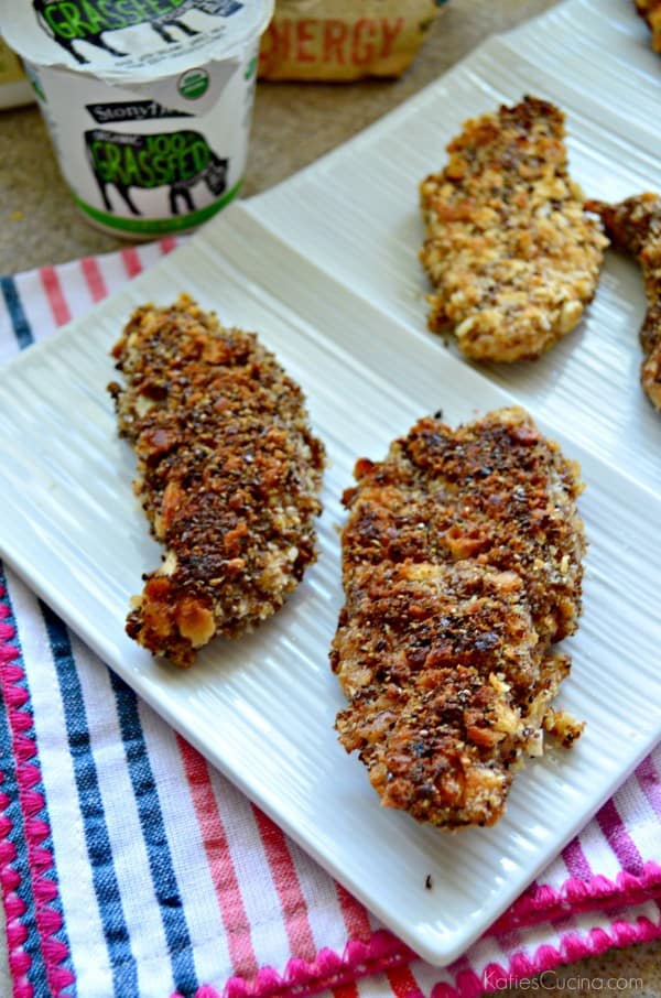 Flax Chia Coconut Yogurt Chicken Strips #StonyfieldBlogger