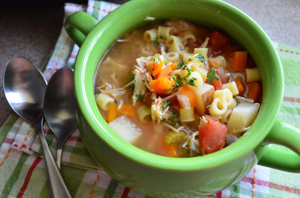 Slow Cooker Sicilian Chicken Soup like Mama's Mandolas Chicken Soup