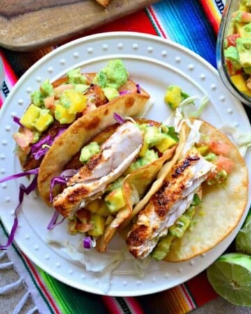 Mahi Mahi Fish Tacos with Mango Avocado Salsa