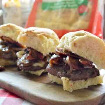 Barbecue Cheddar, Mushroom, Onion Sliders