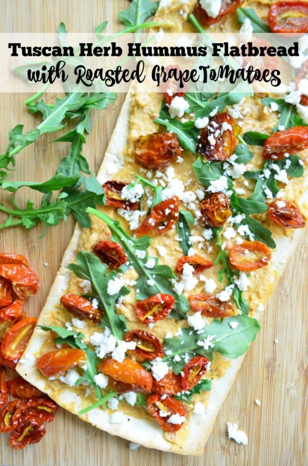 @Sabra Tuscan Herb Hummus Flatbread with Roasted Tomatoes #UnofficialMeal #NationalHummusDay