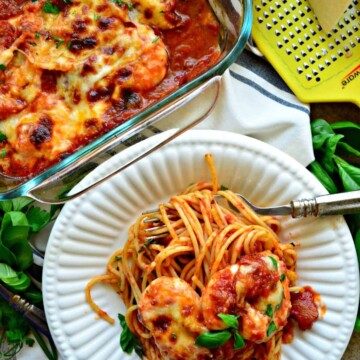 Baked Shrimp Parmesan Pasta #SimmeredInTradition #Ragu #Ad