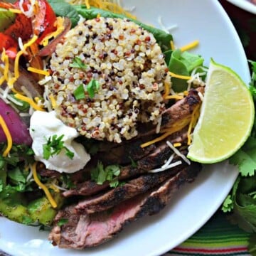 Grilled Steak Fajita Quinoa Bowls #inspiredbybeef #SundaySupper