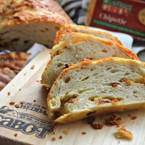 Chipotle Cheddar & Bacon No-Knead Crusty White Bread