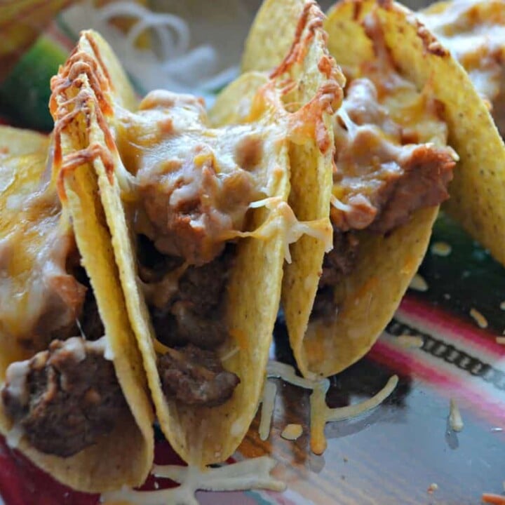 Beef & Refried Bean Baked Tacos Katie's Cucina