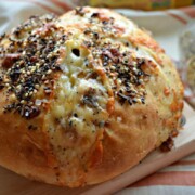 Everything Bagel Cheesy No-Knead Crusty White Bread