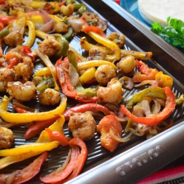 Sheet Pan Citrus Rock Shrimp Fajitas