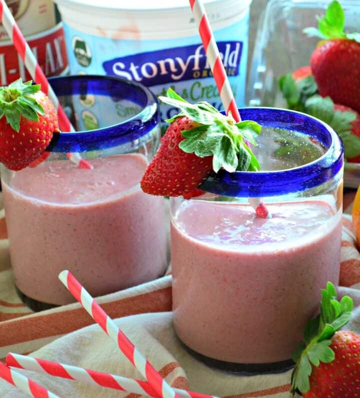 Strawberry Orange Flax Smoothies