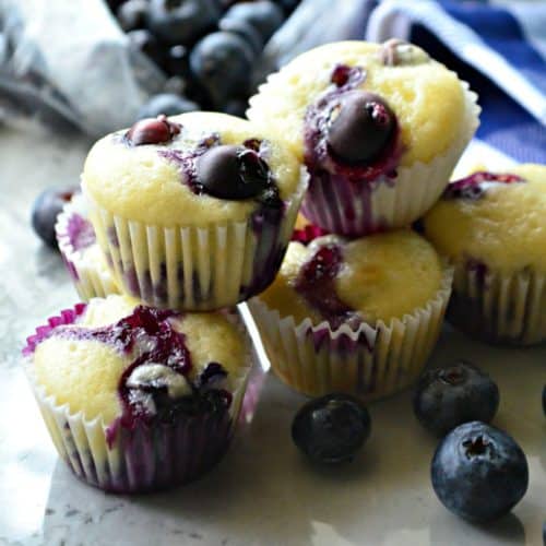 Mini Blueberry Yogurt Muffins square