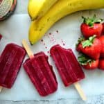 Strawberry Beet and Banana Popsicles