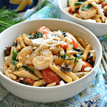 Greek Shrimp Pasta for Two Process Steps