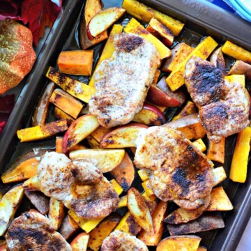 Sheet Pan Harvest Pork Chop Dinner