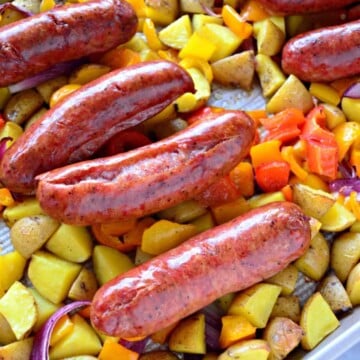 Sheet Pan Kielbasa, Potato, and Pepper Dinner