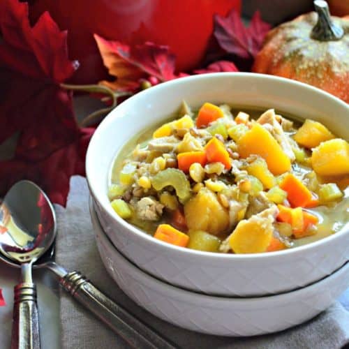 Turkey Butternut Squash and Lentil Soup