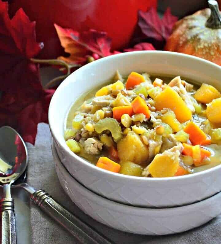 Turkey Butternut Squash and Lentil Soup