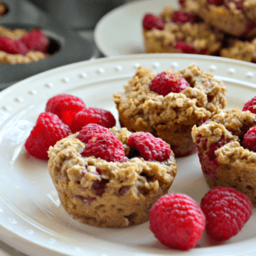 Banana Raspberry Oatmeal Muffins