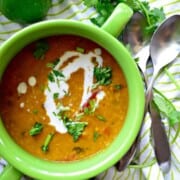 Instant Pot Coconut Curry Lentil Tomato Soup