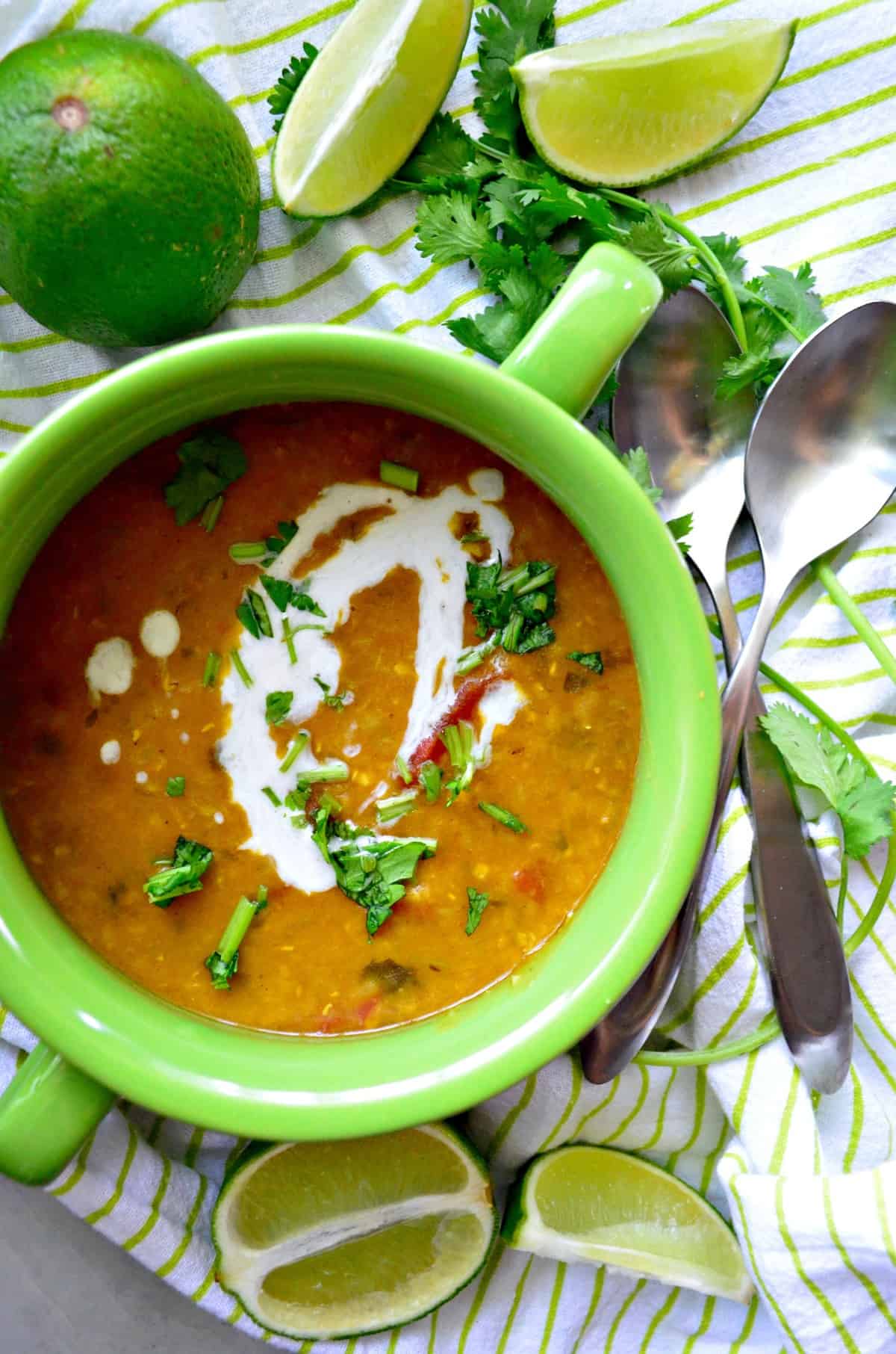 Instant Pot Coconut Curry Lentil Tomato Soup